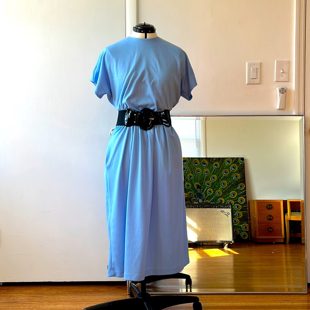 Vintage Blue Polyester Dress